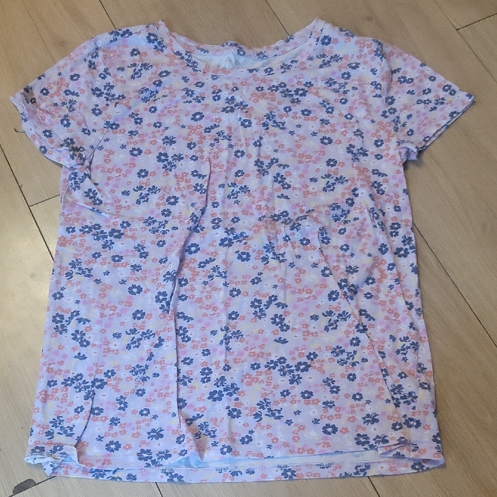 GAP Floral Short Sleeve Tee - Pink and Blue
